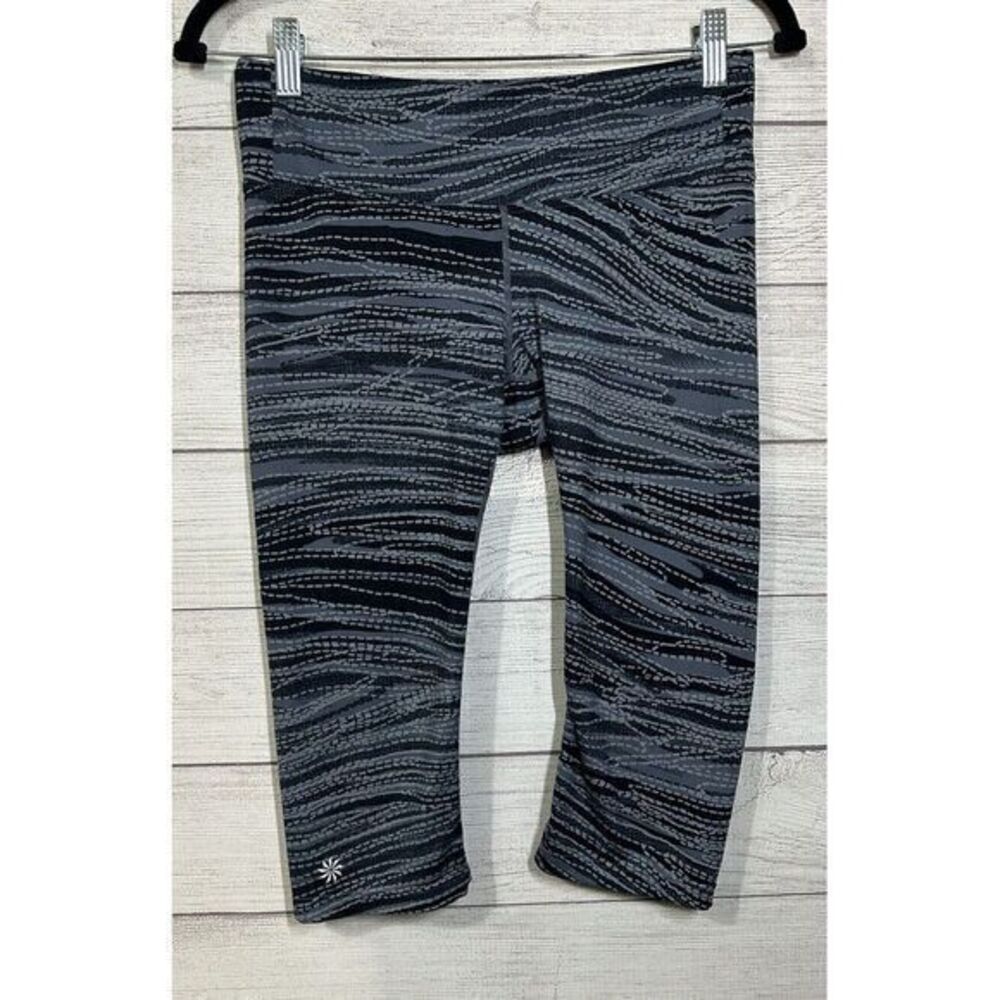 Athleta Inside Track Knicker Crop Leggings Size S Blue Gray Women's Athletic